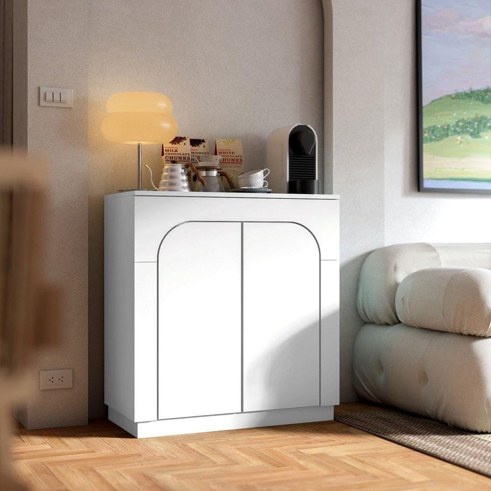 ตู้เตี้ยบานเปิด SB FURNITURE PUDDING 19216500 80 ซม. สีขาว