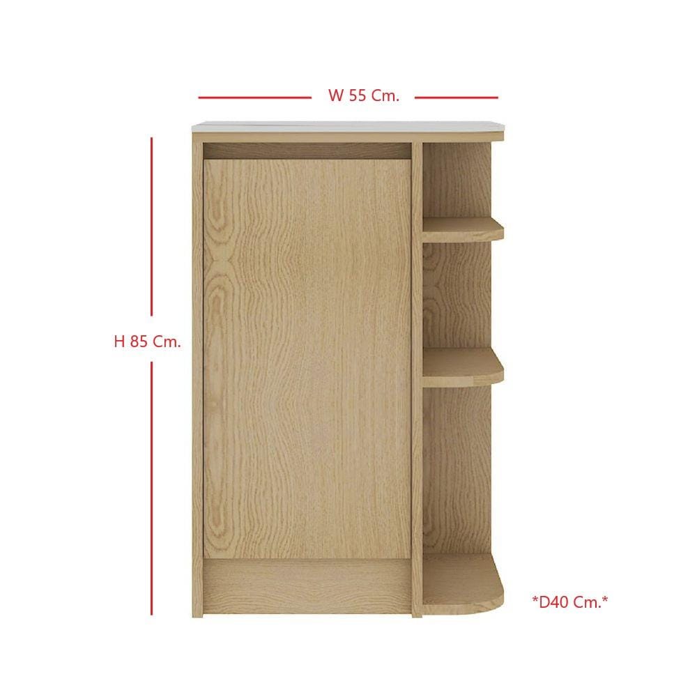 ตู้เตี้ยเข้ามุมขวา SB FURNITURE PURIN 19220506 55 ซม. สีไม้อ่อน