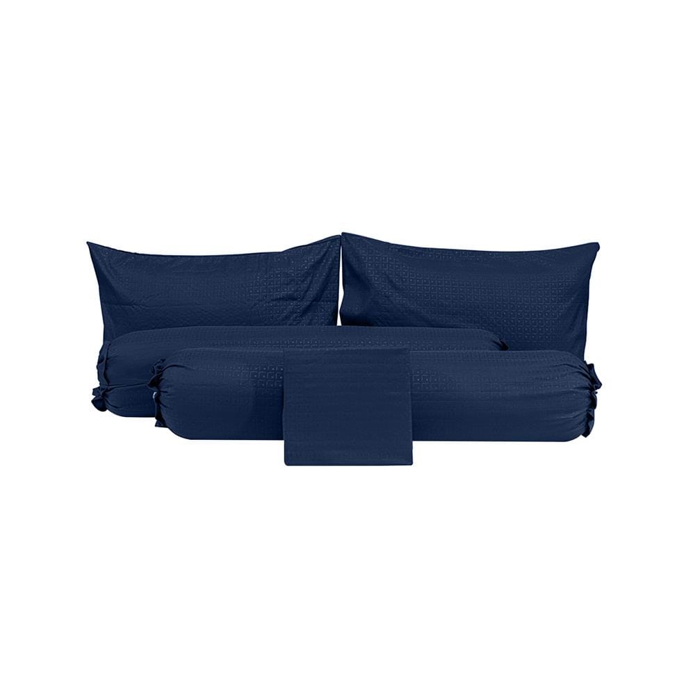 ชุดผ้าปูที่นอน 6 ฟุต 5 ชิ้น PICASSO CLASSIC STYLE FIRA NAVY BLUE