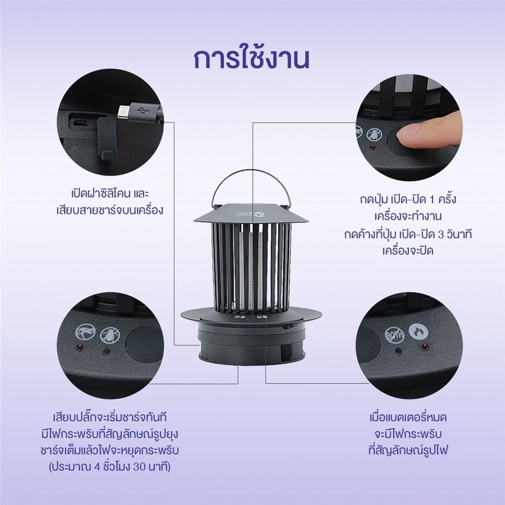 เครื่องดักยุงและแมลง TV DIRECT 18 วัตต์ สีดำ