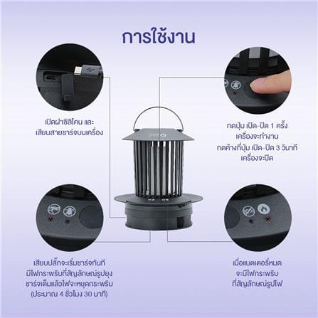เครื่องดักยุงและแมลง TV DIRECT 18 วัตต์ สีดำ_4