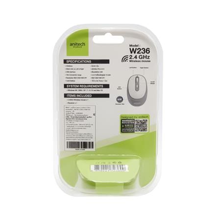 เมาส์ไร้สาย ANITECH W236 สีเทา_1