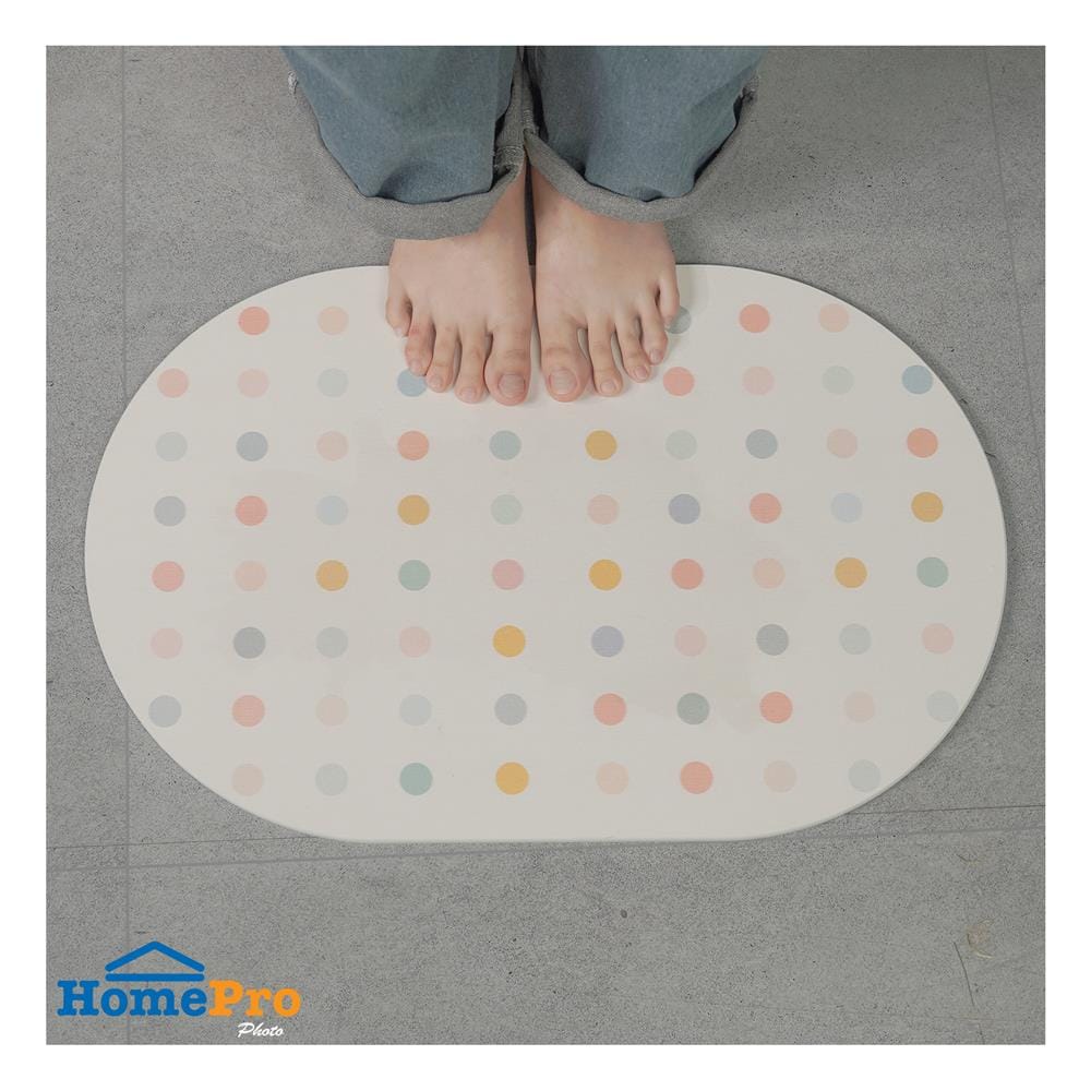 พรมหินเช็ดเท้า HOME LIVING STYLE DOT 39X60 ซม. สีขาว