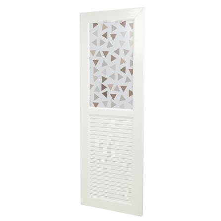 ประตูห้องน้ำ UPVC AZLE PYRAMID 70x200 ซม. สีขาว พร้อมวงกบ ไม่เจาะลูกบิด_1