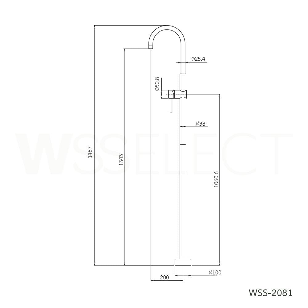 ก๊อกผสมอ่างอาบ WS WSS-2081 สีสเตนเลส