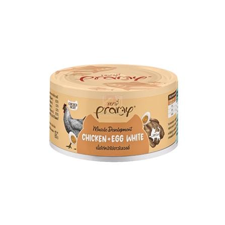 อาหารเปียกแมว PRAMY CHICKEN MEAT TOPPING EGG WHITE IN JELLY 80 ก._0