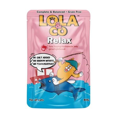 อาหารเปียกแมว LOLA&CO RELAX TUNA TOPPING KANIKAMA IN JELLY 80 ก._0