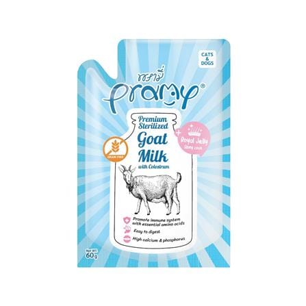 นมแพะสำหรับลูกสุนัขและแมว PRAMY GOAT MILK COLOSTRUM ROYAL JELLY 60 ก._0
