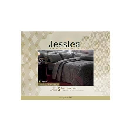 ชุดผ้าปูที่นอน 5 ฟุต 5 ชิ้น JESSICA STRIPE 20075-STONE GRAY_3
