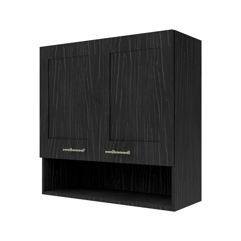 ตู้แขวนคู่พร้อมช่องโล่ง JUPITER D2 GLORY OAK 80x80 ซม. สีดำ