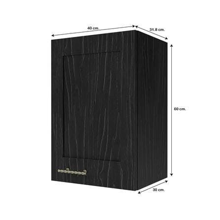 ตู้แขวนเดี่ยวบานเปิดขวา JUPITER GLORY OAK 40x60 ซม. สีดำ_5