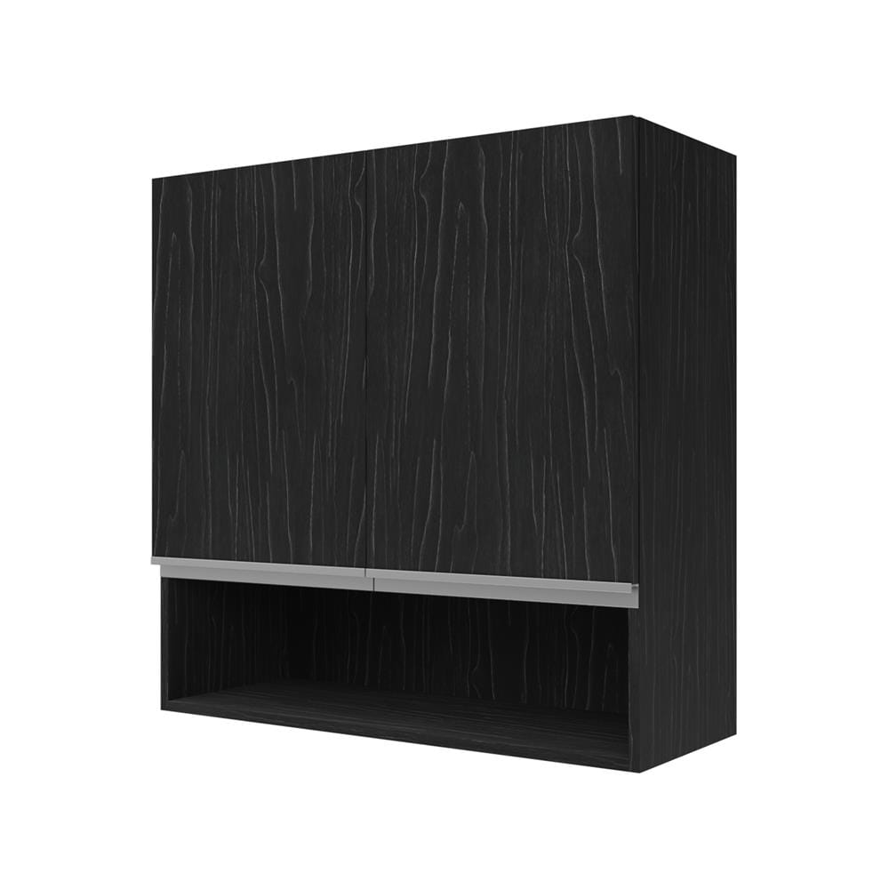 ตู้แขวนคู่พร้อมช่องโล่ง JUPITER D2 CHACOAL OAK 80x80 ซม. สีดำ