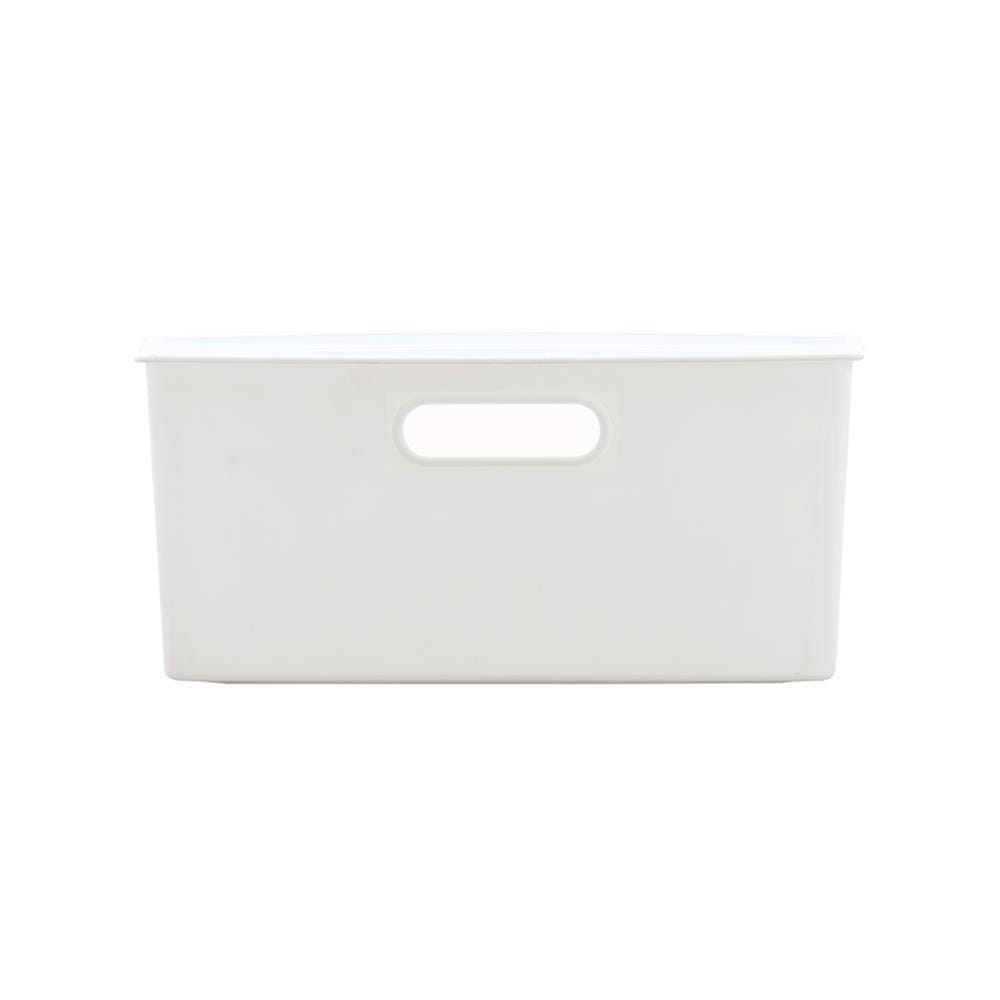กล่องเก็บของมีฝา STACKO BT10-2 19.1x26.4x12 ซม. สีขาว