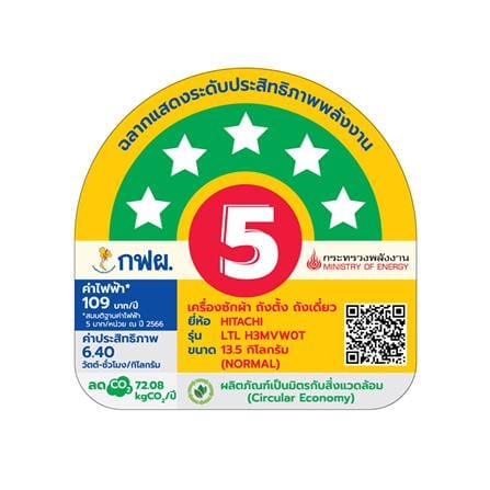 เครื่องซักผ้าฝาบน HITACHI LTL H3MVW0T 13.5 กก. สีเทา อินเวอร์เตอร์_3