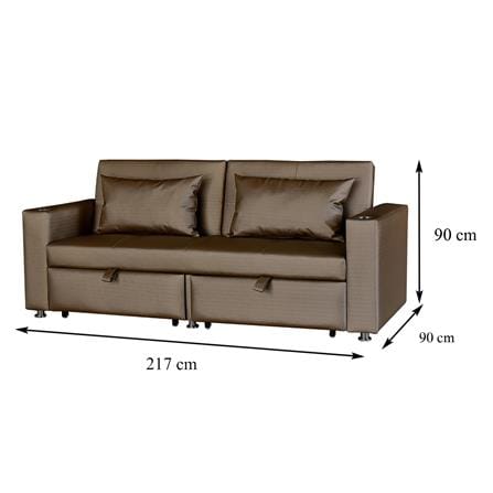 โซฟาเบด FURDINI FOSTER PVC สีน้ำตาลเข้ม_12