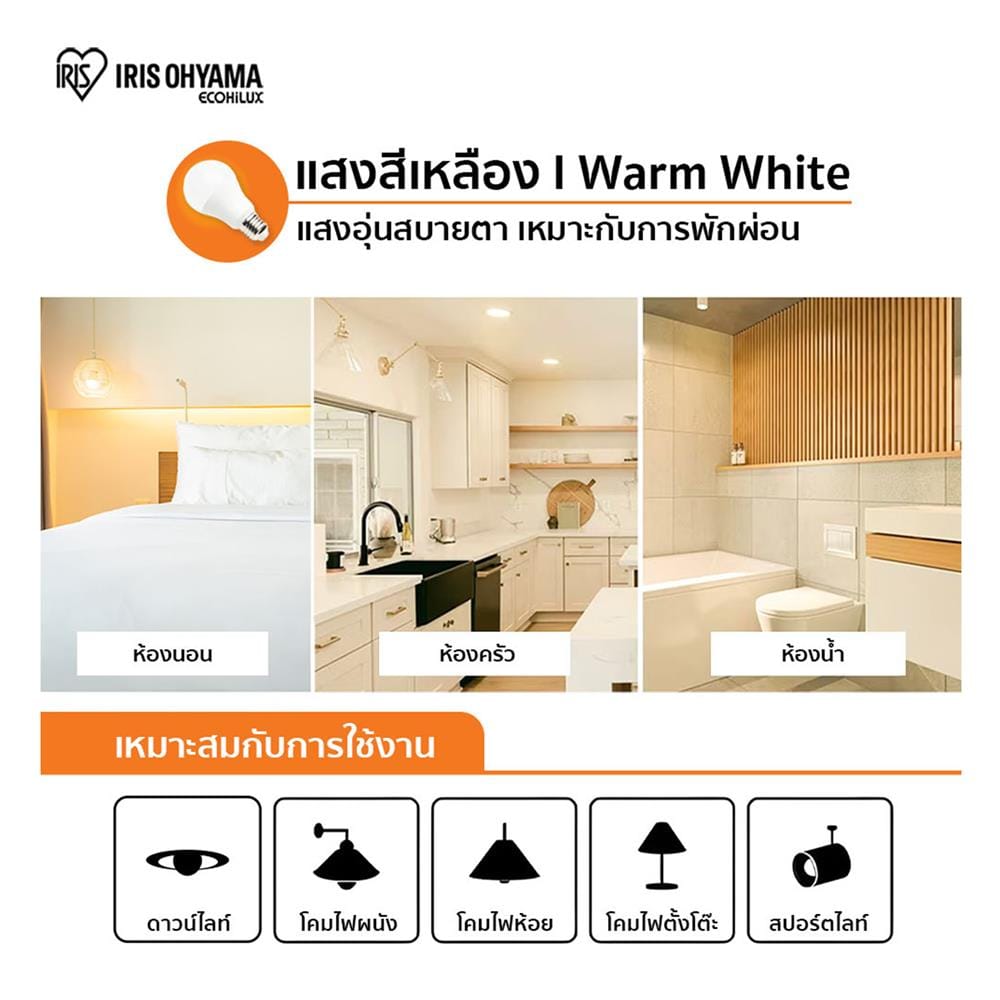 หลอด LED IRIS OHYAMA THLDA4L-H-3 3.5 วัตต์ WARM WHITE E27
