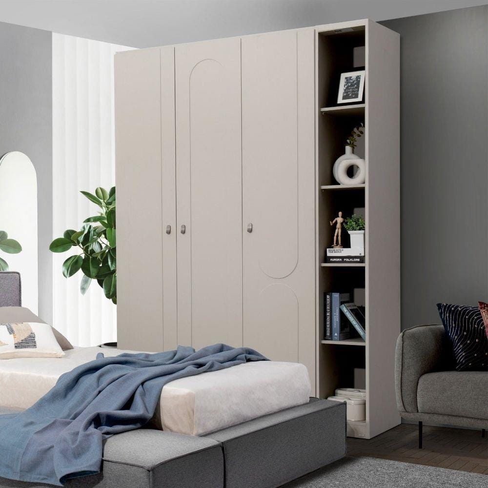 ตู้เสื้อผ้า 3 บานเปิด SB FURNITURE LAVIQUE 19225512 136 ซม. สีครีม
