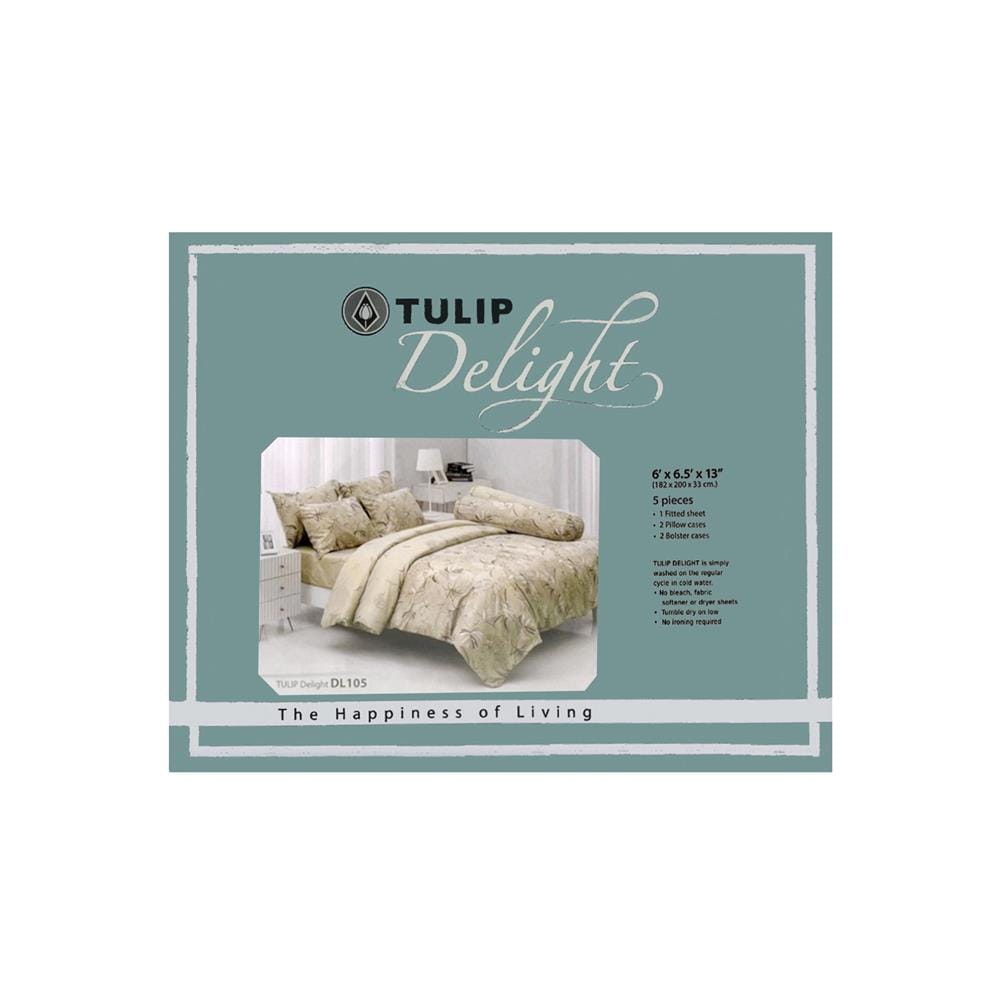ชุดผ้าปูที่นอน 6 ฟุต 5 ชิ้น TULIP DELIGHT 60012-DL105