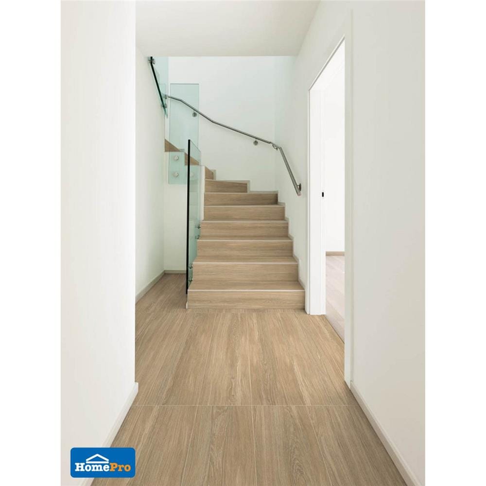 กระเบื้องพื้นพอร์ซเลน 30x120 ซม. COTTO ริเวอร์วู้ด เบจ HYG PM 1.44 ตร.ม.