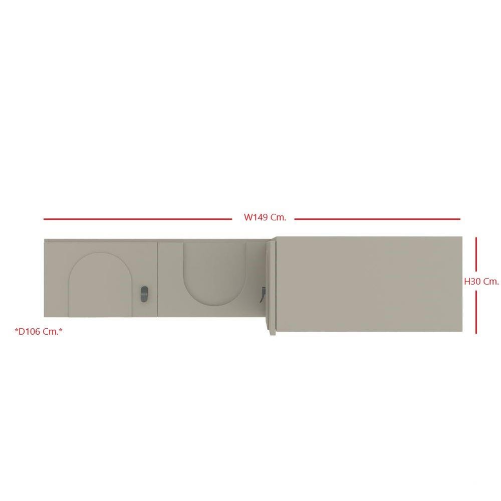 ตู้ท่อนบนตู้เสื้อผ้าเข้ามุมขวา SB FURNITURE LAVIQUE 19225501 149 ซม. สีครีม
