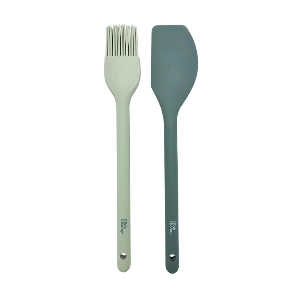 ไม้พายและแปรงซิลิโคน COOK CHARMY CYAN 2 ชิ้น