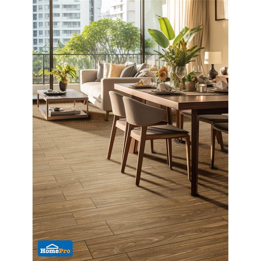 กระเบื้องพื้น 15x90 ซม. TARA เวียนนา น้ำตาลอ่อน A 1.215 ตร.ม.