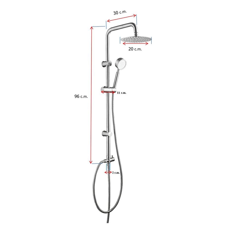 ฝักบัว RAIN SHOWER น้ำอุ่น LUZERN T-9100LS สีโครม