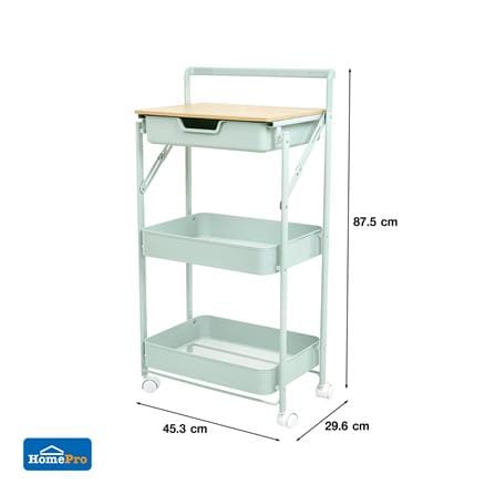 ชั้นวางของ 3 ชั้น มีล้อ STACKO JOLIE 45.3x29.6x87.5 ซม. สีฟ้าอ่อน_9