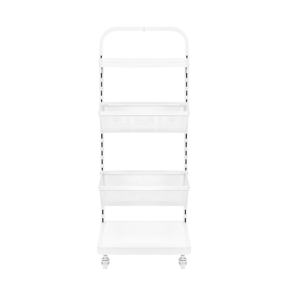 ชั้นวาง 4 ชั้น มีล้อ STACKO BRISK 35.5x30.7x89.6 ซม. สีขาว