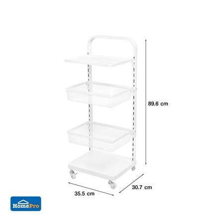 ชั้นวาง 4 ชั้น มีล้อ STACKO BRISK 35.5x30.7x89.6 ซม. สีขาว_8