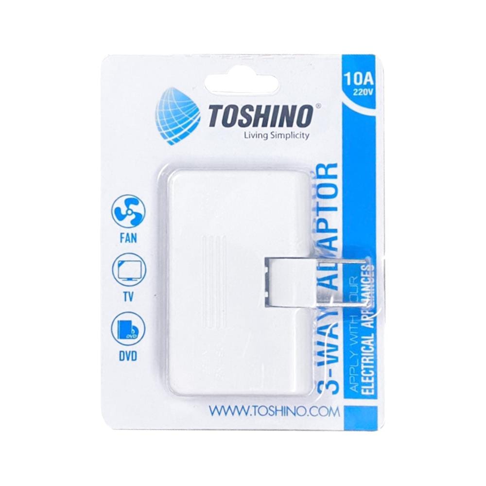 ปลั๊กแปลงพับ 2 ขาแบน 3 ทาง TOSHINO TN-335