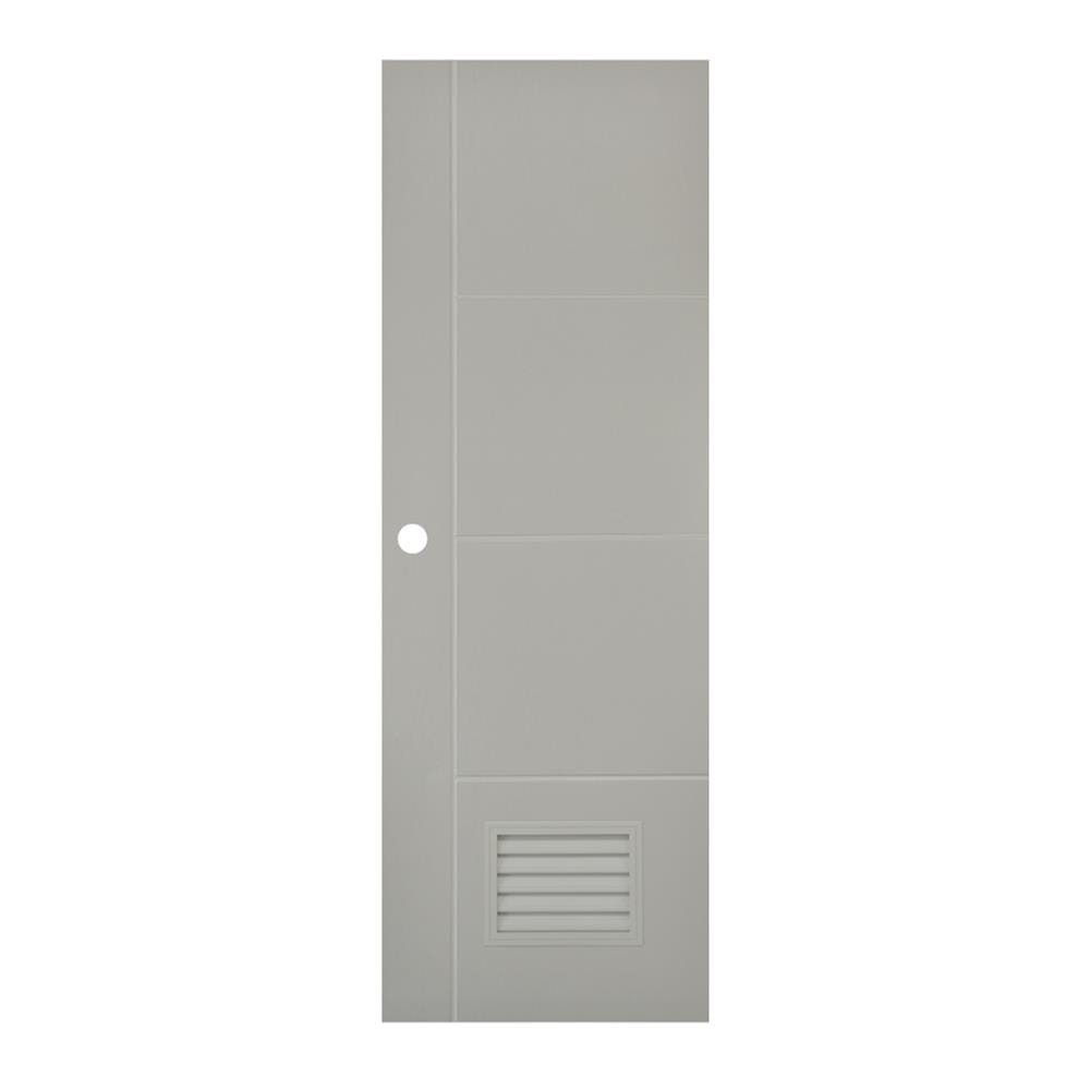ประตูห้องน้ำ UPVC เจาะลูกบิด AZLE PSW24 เกล็ดล่าง 70x200 ซม. สีเบจ