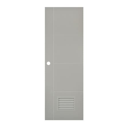 ประตูห้องน้ำ UPVC เจาะลูกบิด AZLE PSW24 เกล็ดล่าง 70x200 ซม. สีเบจ