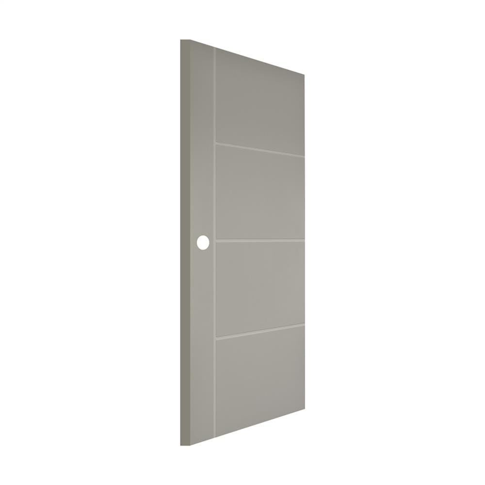 ประตูภายนอก UPVC เจาะลูกบิด AZLE MD-8 80x200 ซม. สีเบจ