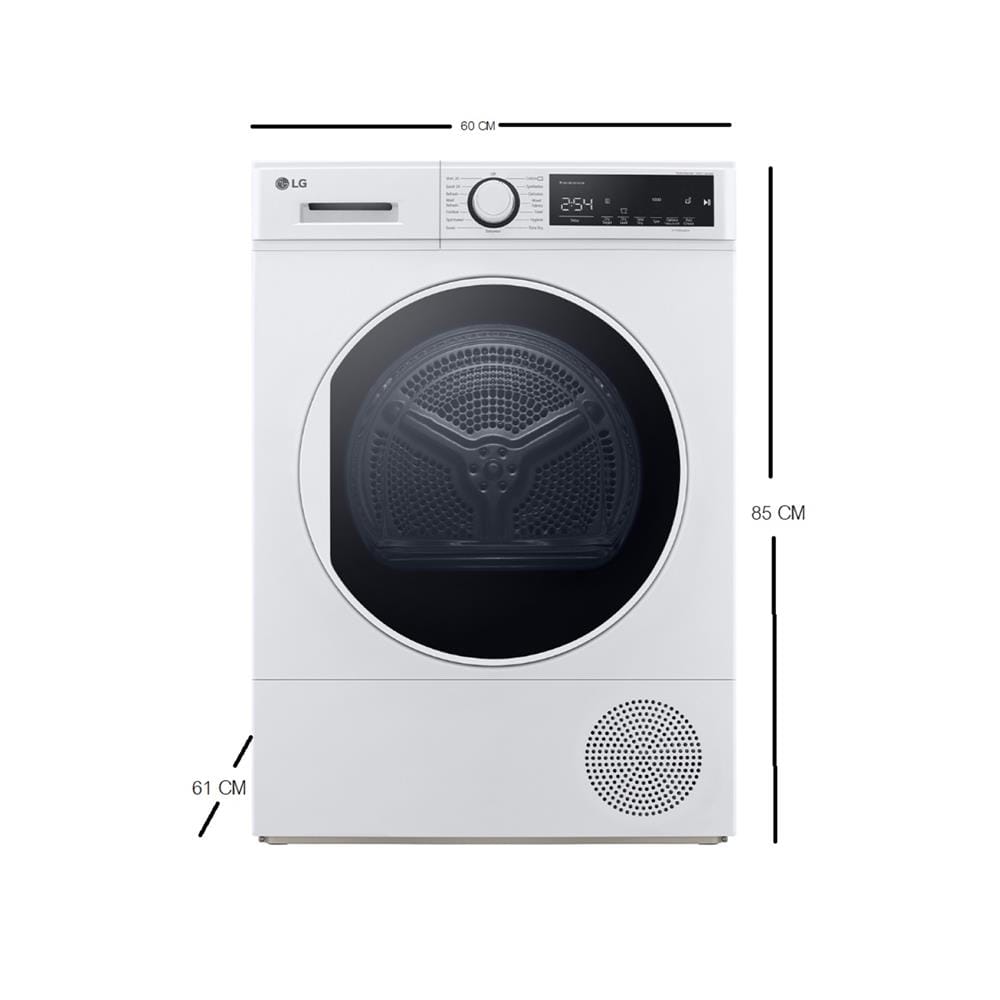 เครื่องอบผ้าฝาหน้า LG RD08NHP5W 8 กก. HEAT PUMP สีขาว