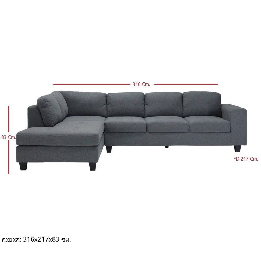 โซฟาเข้ามุมซ้าย KONCEPT LOLA 19174875 สีเทา