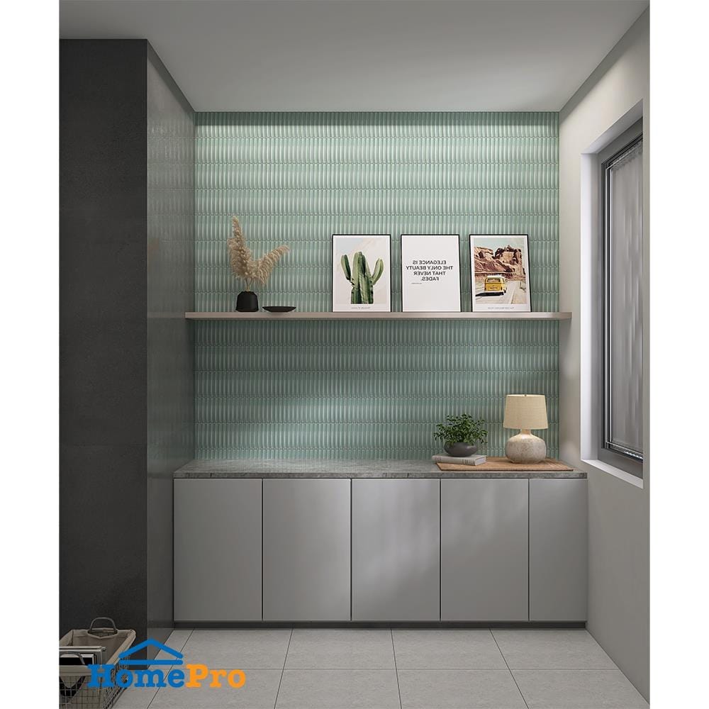 โมเสคพอร์ซเลน 29.9x29.6 ซม. TARA ZEN AQUA สีเขียว