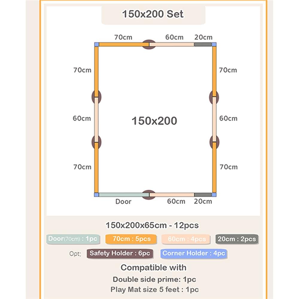 คอกกั้นเด็ก PARKLON NR5FTB 150X200X65CM_5