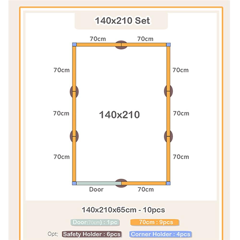 คอกกั้นเด็ก PARKLON NR210B 140X210X65CM_2