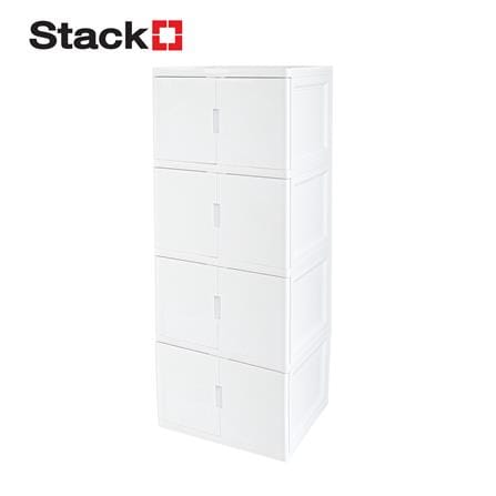 ตู้บานเปิด 4 ชั้น STACKO S5 VID 70x50x160 ซม. สีขา...