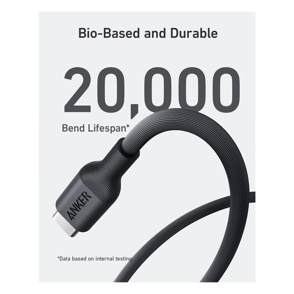 สายชาร์จเร็ว iPhone USB-C to Lightning (Anker 542 Bio-Based) ยาว 180cm สีดำ - AK383_4