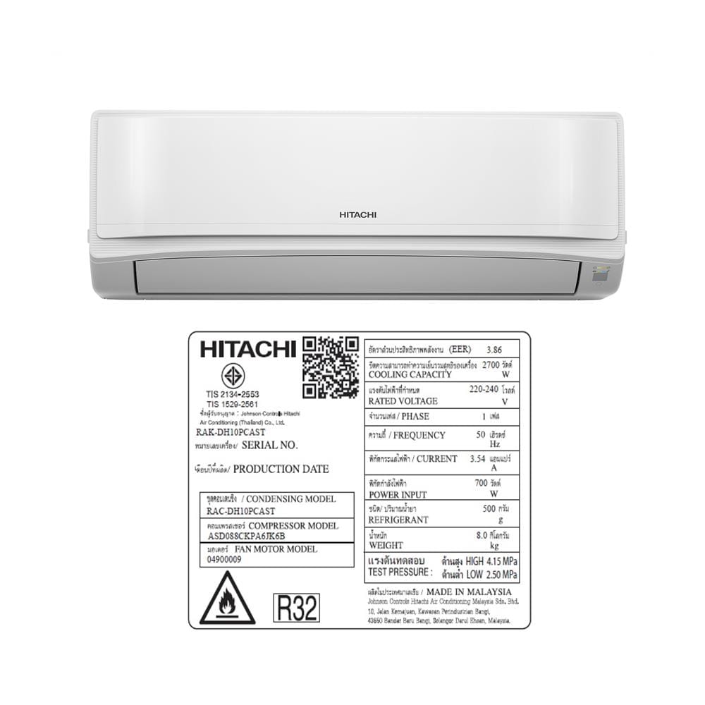 แอร์ผนัง HITACHI RAK/RAC DH10PCAST_N 9400 บีทียู อินเวอร์เตอร์
