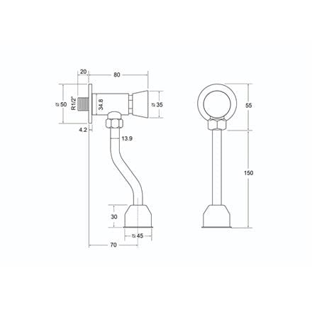 ฟลัชวาล์วโถชายท่อโค้ง RASLAND L1211-L23623 สเตนเลส_4