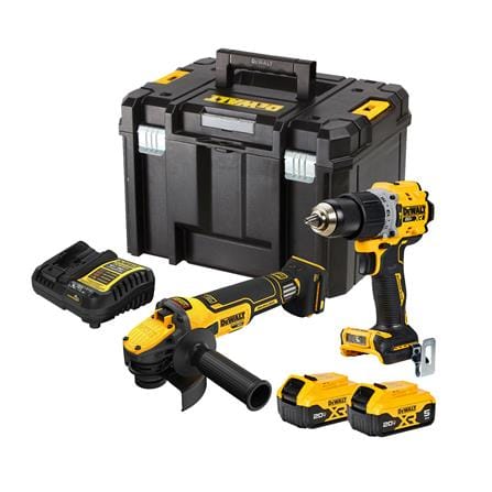 ชุดสว่านกระแทกและเครื่องเจียร (พร้อมแบตเตอรี่) DEWALT DCK2216P2T-B1 18 โวลต์ (สูงสุด 20 โวลต์)_0