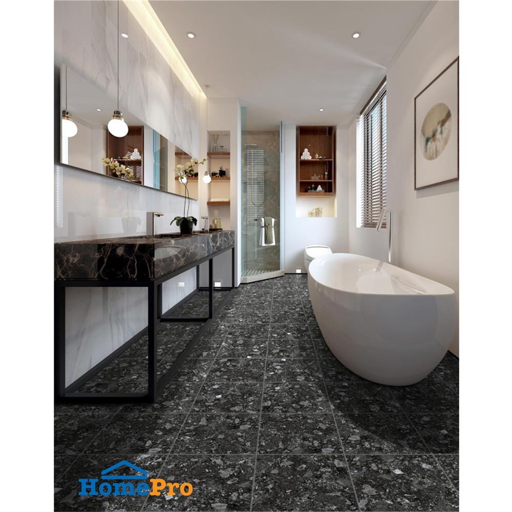 กระเบื้องพื้นพอร์ซเลน  16x16 นิ้ว COTTO ฟอสซิโอ ดำ HYG PM 0.96 ตร.ม.