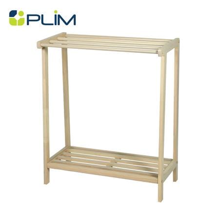 ราวพาดผ้าไม้ยางพารา 4 เส้น PLIM MACHI 75 ซม. สีไวท์โอ๊ค