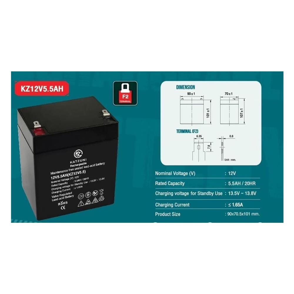 แบตเตอรี่แห้ง KATZUNI 12V5.5AH (KZ12V5.5)