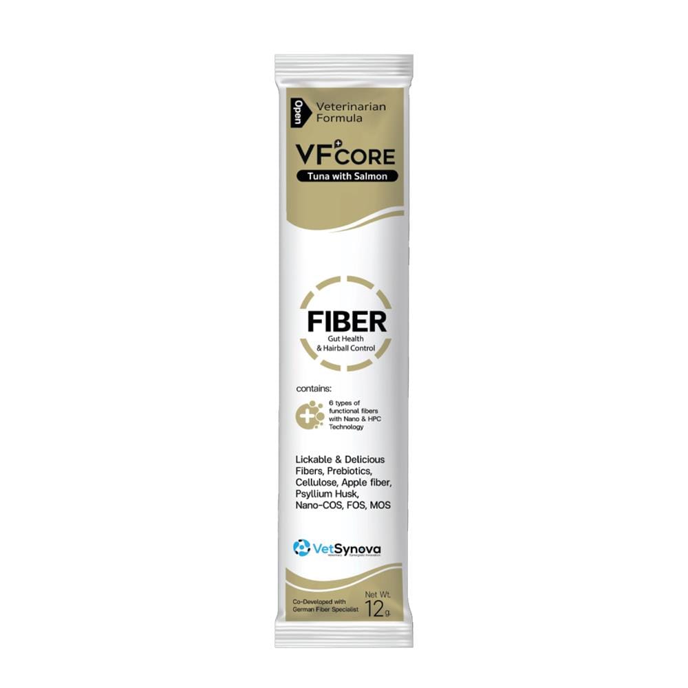 ขนมแมวเลียเสริมวิตามิน VF+CORE FIBER TUNA WITH SALMON 12 ก.