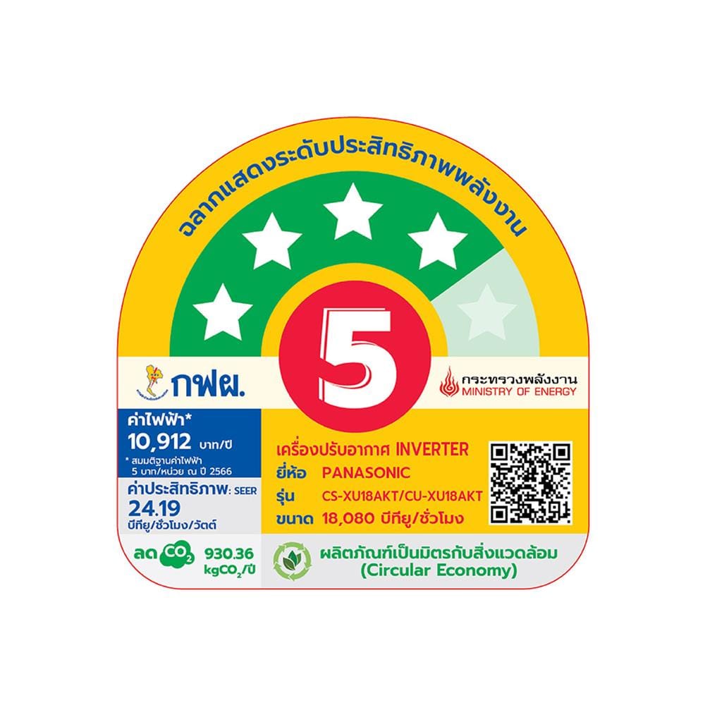 แอร์ผนัง PANASONIC CS/CU-XU18AKT 18080 บีทียู อินเวอร์เตอร์