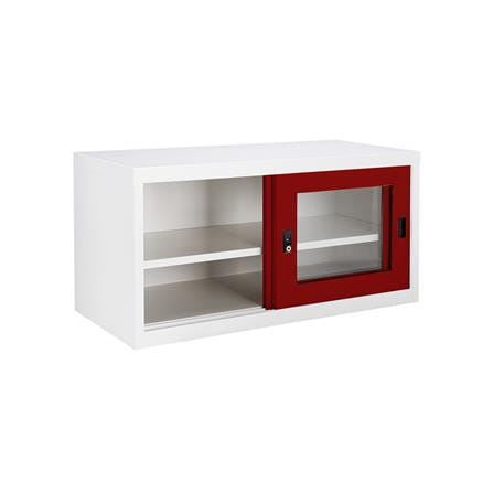 ตู้เหล็กบานเลื่อนกระจก KIOSK USB-2 สีขาว/แดง_2